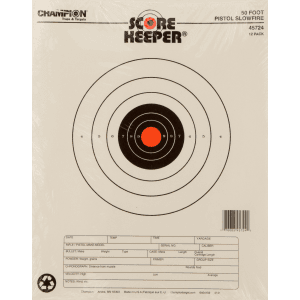 Champion Targets Score Keeper Bullseye 50 Yard Targets  12 Pack (White/Orange)