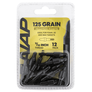 inNAP 3D Practice Points 125gr 11/32 Steel Tips Fixed Black