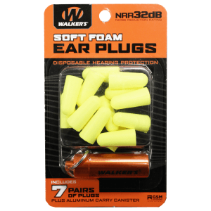 Walkers Game Ear Soft Foam Ear Plugs  7 Pack (Yellow)