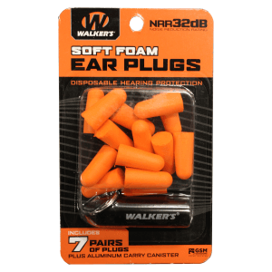Walkers Game Ear Soft Foam Ear Plugs  7 Pack (Orange)