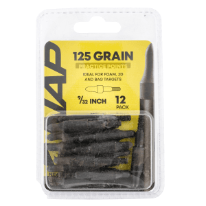 NAP 3D Practice Points 125gr Fixed Steel Field Tips 12 Pack Black