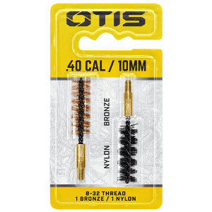 Otis FG341NB Bore Brush Set  10mm40 Cal 832 Thread 2 Long BronzeNylon Bristles 2 Per Pkg