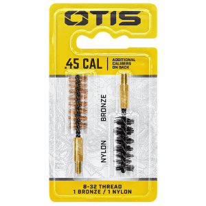 Otis FG345NB Bore Brush Set  44 Mag45845460450454 Cal 832 Thread 2 Long BronzeNylon Bristles 2 Per Pkg