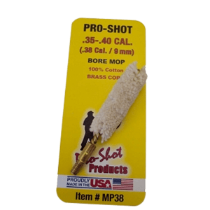 ProShot MP38 Bore Mop  .35  .40 Cal Pistol 832 Thread 100 Cotton Brass Core