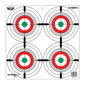 Birchwood Casey 37253 EZEScorer 12 Bullseye Paper Hanging MultiColor 13 Per Pkg