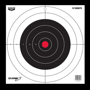 Birchwood Casey EZE-Scorer 12 Bullseye Practice Targets  13 Pack (Black/Red)
