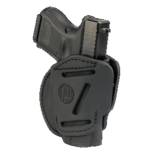 1791 Gunleather 3-way Stealth Black Leather Pistol Holster for S&W M&P Shield 3WH3SBLA