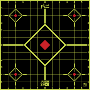 Pro-Shot SplatterShot 12 Diamound Sight-In Targets  5 Pack (Black/Green)