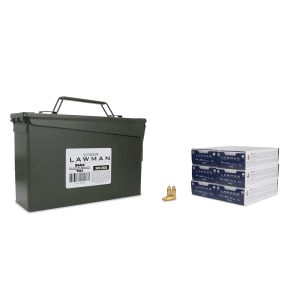 Speer Lawman 9mm 124 Grain TMJ 300 Rounds in M19A1 Ammo Can