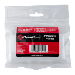 KleenBore P203 Super Shooter  .38 .45 Cal 20.410 Gauge 2.25 100 Cotton Flannel 50 Per Pack