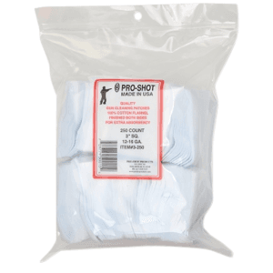 ProShot 3250 Cleaning Patches  1216 Gauge 3 Square Cotton Flannel 250 Pack