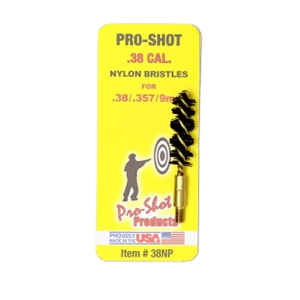 ProShot 38NP Bore Brush  9mm Pistol 832 Thread Nylon Bristles Brass Core