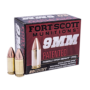 Fort Scott Munitions Tumble Upon Impact 9mm 115 Grain Solid Copper Spun 9MM115SCVNIC (Box)