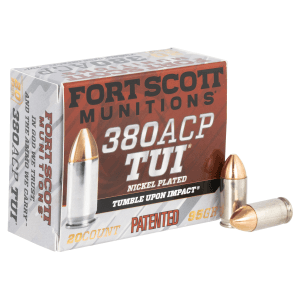 Fort Scott Munitions Tumble Upon Impact 380 ACP 95 Grain Solid Copper Spun 380095SCV (Box)