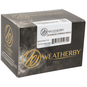 Weatherby 28 Nosler Unprimed Brass Rifle Cases 50 Count