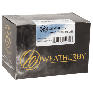 Weatherby Unprimed Brass 300 PRC Rifle Cartridge Cases 50ct