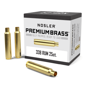 Nosler Premium Unprimed Brass Rifle Cases 338 RUM 25ct