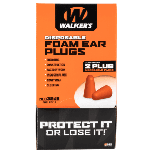 Walkers Game Ear Foam Earplugs Counter Display 200 Count