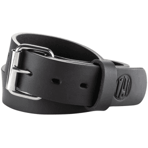 Stealth Black Leather Gun Belt 01 - Buckle Closure