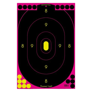 Birchwood Casey Shoot-N-C 12x18 Bullseye Oval Targets  100 Pack (Black/Purple)