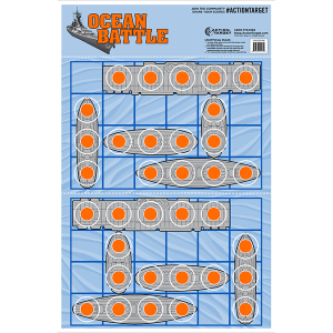 Action Target Ocean Battleship Paper Targets 23x35  100 Count (Blue/Orange)
