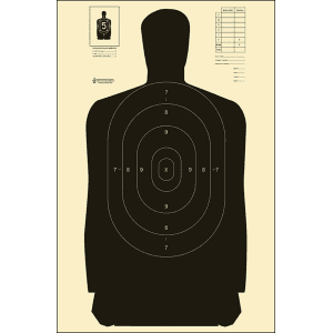 Action Target B-27S LE Qualification Silhouette Paper Targets 24x45  100 Count (Black/White)