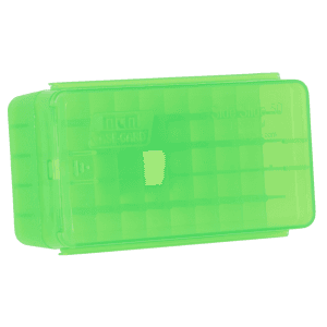 Mtm Side-slide Ammo Box  Mtm P50ss-9m-16  9mm Pstl Slide Stop 50rd Box Grn