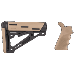 Hogue AR15/M16 Kit  Beavertail Grip and OverMold Collapsible Buttstock (BLK/FDE) 15556