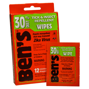 Bens Insect Repellent Wipes 30 DEET Odorless Protection 12-Pack