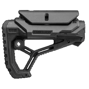 FAB Defense FXGLCORECPB GLCore Buttstock for AR15 M4 wAdjustable CheekRest Black Fiberglass Reinforced Polymer