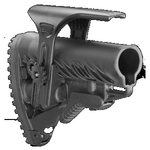 FAB Defense FXGLR16CP GLR16 CP Tactical Buttstock for AR15 M16 M4 wAdjustable CheekRest AntiRattle Mechanism Black Polymer
