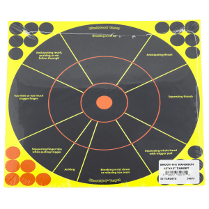 Birchwood Casey Shoot-N-C Reactive 12 Trainer Targets  50 Pack (Black/Yellow)