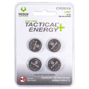 Viridian CR2016 Lithium Batteries 3V (4 Pack)