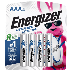 Energizer Ultimate Lithium AAA Silver 1.5V Batteries 4-Pack